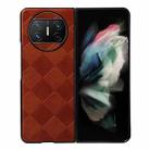 For Huawei Mate X3 Weave Plaid PU Phone Case(Brown) - 1