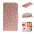 For Samsung Galaxy A01 Glitter Powder Horizontal Flip Leather Case with Card Slots & Holder & Photo Frame & Wallet(Rose Gold) - 1