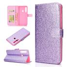 For Samsung Galaxy A9 (2018) Glitter Powder Horizontal Flip Leather Case with Card Slots & Holder & Photo Frame & Wallet(Purple) - 1