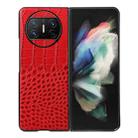 For Huawei Mate X3 Crocodile Top Layer Cowhide Leather Phone Case(Red) - 1