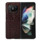 For Huawei Mate X3 Crocodile Top Layer Cowhide Leather Phone Case(Coffee) - 1