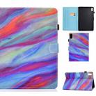 For Lenovo Tab P11 Gen 2 Sewing Thread Horizontal Painted Tablet Leather Case with Pen Cover(Colorful Marble) - 1