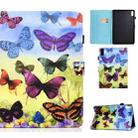 For Lenovo Tab P11 Gen 2 Sewing Thread Horizontal Painted Tablet Leather Case with Pen Cover(Colorful Butterfly) - 1