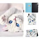 For Lenovo Tab P11 Gen 2 Sewing Thread Horizontal Painted Tablet Leather Case with Pen Cover(White Cat) - 1