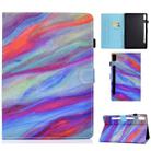 For Lenovo Tab P11 Pro Gen 2 Sewing Thread Horizontal Painted Tablet Leather Case with Pen Cover(Colorful Marble) - 1