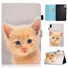 For Lenovo Tab M9 Sewing Thread Horizontal Painted Tablet Leather Case(Cute Cat) - 1