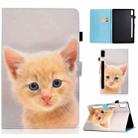 For Lenovo Tab P11 Pro Gen 2 Sewing Thread Horizontal Painted Tablet Leather Case(Cute Cat) - 1