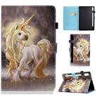 For Lenovo Tab P11 Pro Gen 2 Sewing Thread Horizontal Painted Tablet Leather Case(Unicorn) - 1