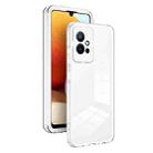 For vivo Y30 5G/Y33s/T1 5G/Y75 5G/Y55 5G 3 in 1 Clear TPU Color PC Frame Phone Case(White) - 1