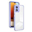 For Motorola Moto E13 3 in 1 Clear TPU Color PC Frame Phone Case(Purple) - 1