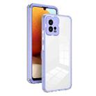 For Motorola Moto G72 5G 3 in 1 Clear TPU Color PC Frame Phone Case(Purple) - 1
