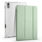 For Lenovo Pad Plus 2023 11.5 inch 3-fold Clear TPU Leather Tablet Case with Pen Slot(Green) - 1