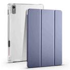 For Lenovo Pad Plus 2023 11.5 inch 3-fold Clear TPU Leather Tablet Case with Pen Slot(Lavender) - 1