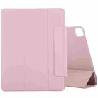 For iPad Pro 11 2022 / 2021 / iPad Pro 11 inch 2020 / Pro 11 2018 / Air 2020 10.9 Horizontal Flip Ultra-thin Double-sided Clip Active Buckle Magnetic PU Leather Tablet Case With Three-folding Holder & Sleep / Wake-up Function(Pink) - 1