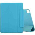 For iPad Pro 11 2022 / 2021 / iPad Pro 11 inch 2020 / Pro 11 2018 / Air 2020 10.9 Horizontal Flip Ultra-thin Double-sided Clip Active Buckle Magnetic PU Leather Tablet Case With Three-folding Holder & Sleep / Wake-up Function(Blue) - 1