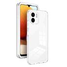 For Xiaomi Redmi A1+ / A2+ 3 in 1 Clear TPU Color PC Frame Phone Case(White) - 1