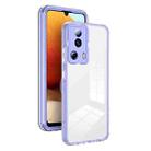 For Xiaomi 13 Lite 2023 / Civi 2 3 in 1 Clear TPU Color PC Frame Phone Case(Purple) - 1