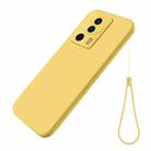 For Xiaomi 13 Lite Pure Color Liquid Silicone Shockproof Phone Case(Yellow) - 1