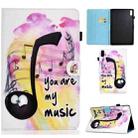 For Lenovo Tab M9 Sewing Thread Horizontal Painted Tablet Leather Case(Music Symbol) - 1