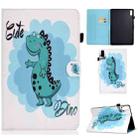 For Lenovo Tab M9 Sewing Thread Horizontal Painted Tablet Leather Case(Dinosaur) - 1