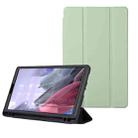 For Samsung Galaxy Tab A7 Lite Solid Color 3-folding Leather Tablet Case(Matcha Green) - 1