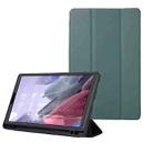 For Samsung Galaxy Tab A7 Lite Solid Color 3-folding Leather Tablet Case(Dark Green) - 1