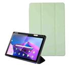 For Lenovo Tab M10 Plus 10.6 3rd Gen 2022 Solid Color 3-folding Leather Tablet Case(Matcha Green) - 1