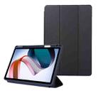 For Xiaomi Redmi Pad 10.61 Solid Color 3-folding Leather Tablet Case(Black) - 1