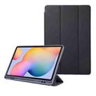 For Samsung Galaxy Tab S6 Lite/Tab S6 Lite 2022 Solid Color 3-folding Leather Tablet Case(Dark Blue) - 1