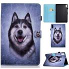 For Lenovo Tab M9 Sewing Thread Horizontal Painted Tablet Leather Case(Husky) - 1