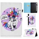 For Lenovo Tab P11 Pro Gen 2 Sewing Thread Horizontal Painted Tablet Leather Case(Unicorn Dog) - 1