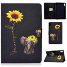 For Lenovo Tab M9 Colored Drawing Horizontal Flip Tablet Leather Case(Chrysanthemum Elephant) - 1