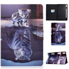 For Lenovo Tab P11 Pro Gen 2 Colored Drawing Horizontal Flip Tablet Leather Case(Cat and Tiger) - 1