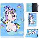 For Lenovo Tab M9 Sewing Thread Horizontal Painted Tablet Leather Case(Rainbow Unicorn) - 1