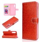 For Samsung Galaxy A70 Glitter Powder Horizontal Flip Leather Case with Card Slots & Holder & Photo Frame & Wallet(Red) - 1