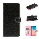 For Samsung Galaxy A71 Glitter Powder Horizontal Flip Leather Case with Card Slots & Holder & Photo Frame & Wallet(Black) - 1