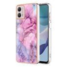 For Motorola Moto G53 Electroplating Marble Dual-side IMD Phone Case(Pink 013) - 1