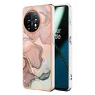 For OnePlus 11 Electroplating Marble Dual-side IMD Phone Case(Rose Gold 015) - 1