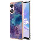 For OPPO A78/A58 Electroplating Marble Dual-side IMD Phone Case(Purple 016) - 1