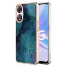 For OPPO A78/A58 Electroplating Marble Dual-side IMD Phone Case(Green 017) - 1