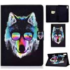 For Lenovo Tab M9 Colored Drawing Horizontal Flip Tablet Leather Case(Glasses Wolf) - 1