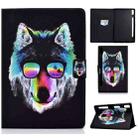 For Lenovo Tab P11 Pro Gen 2 Colored Drawing Horizontal Flip Tablet Leather Case(Glasses Wolf) - 1