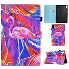 For Lenovo Tab M9 Sewing Thread Horizontal Painted Tablet Leather Case(Flamingo) - 1