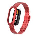 For Xiaomi Mi Band 8 Integrated Metal Case + Bamboo One-bead Buckle Watch Band(Red) - 1