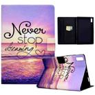 For Lenovo Tab M9 Colored Drawing Horizontal Flip Tablet Leather Case(Seawater) - 1