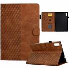 For Lenovo Tab M9 Rhombus Embossed Leather Tablet Case(Brown) - 1