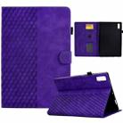 For Lenovo Tab M9 Rhombus Embossed Leather Tablet Case(Purple) - 1