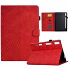 For Lenovo Tab P11 Pro Gen 2 Rhombus Embossed Leather Tablet Case(Red) - 1