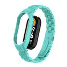 For Xiaomi Mi Band 8 Integrated Metal Case + Three-bead Watch Band(Tiffany Blue) - 1