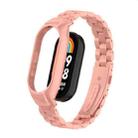 For Xiaomi Mi Band 8 Integrated Metal Case + Three-bead Watch Band(Bright Pink) - 1